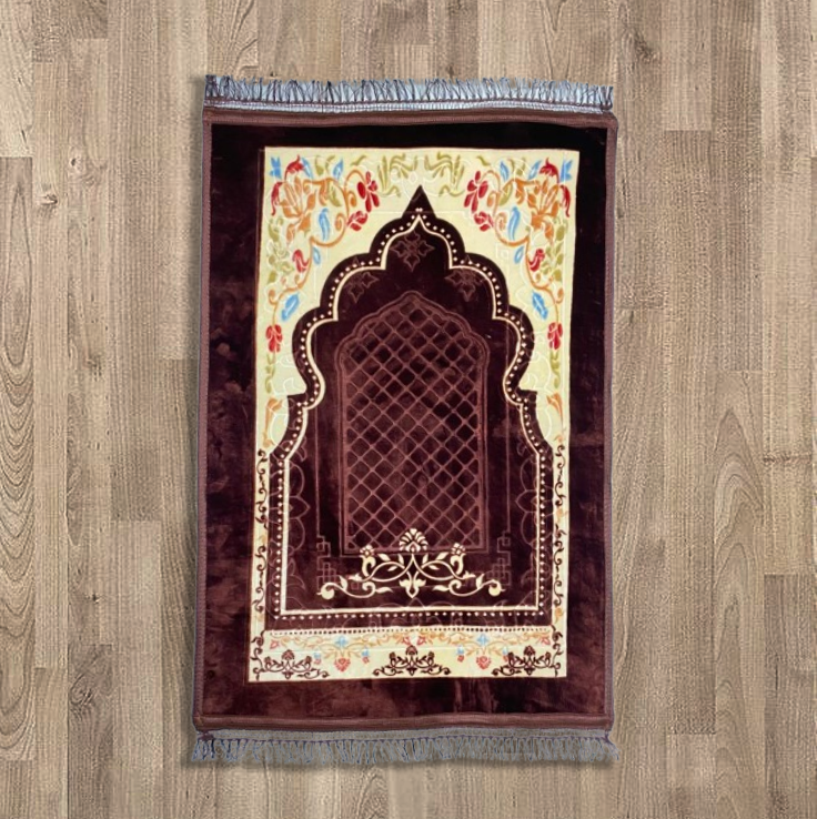 Luxurious Export-Quality Turkish Prayer Mat 🕌✨ (MAROON)
